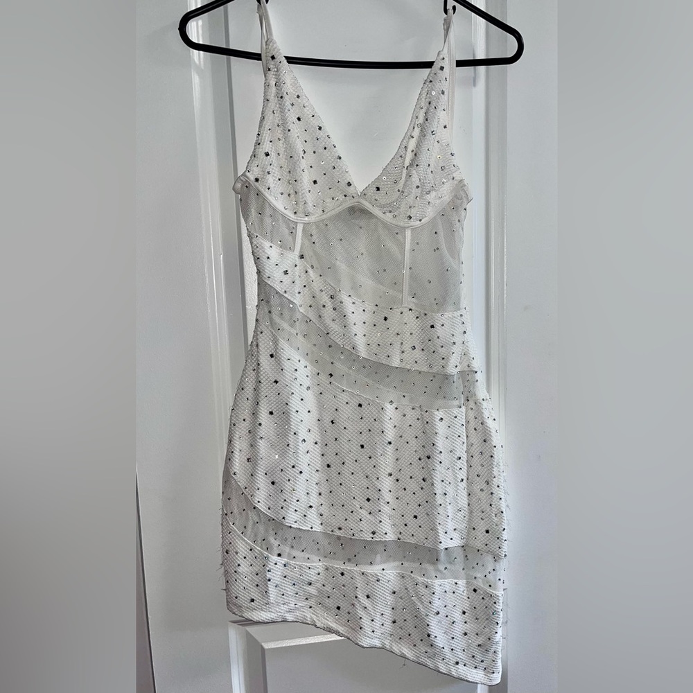 Rhinestone Corset Dress Mesh